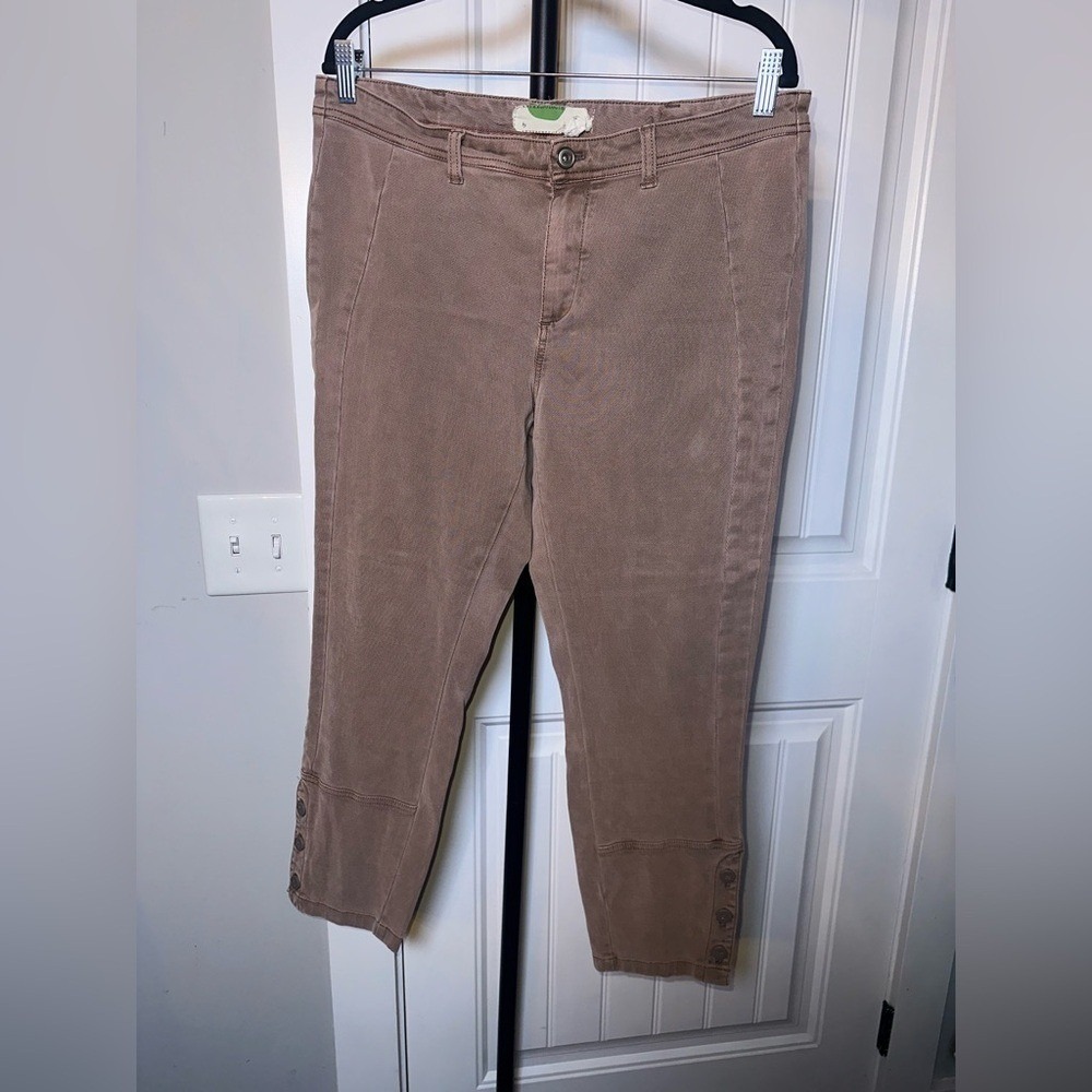 Anthropologie‎ Size 31 Brown Tan Corduroy Straight Slim Pants - Picture 2 of 12